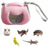 imageANIAC Small Pet Carrier Bag with Adjustble Shoulder Strap Hamster Travel cage Breathable Rat Carrier Portable Travel Carrier for Guinea Pig Birds Bearded Dragon Hedgehog Large Pink