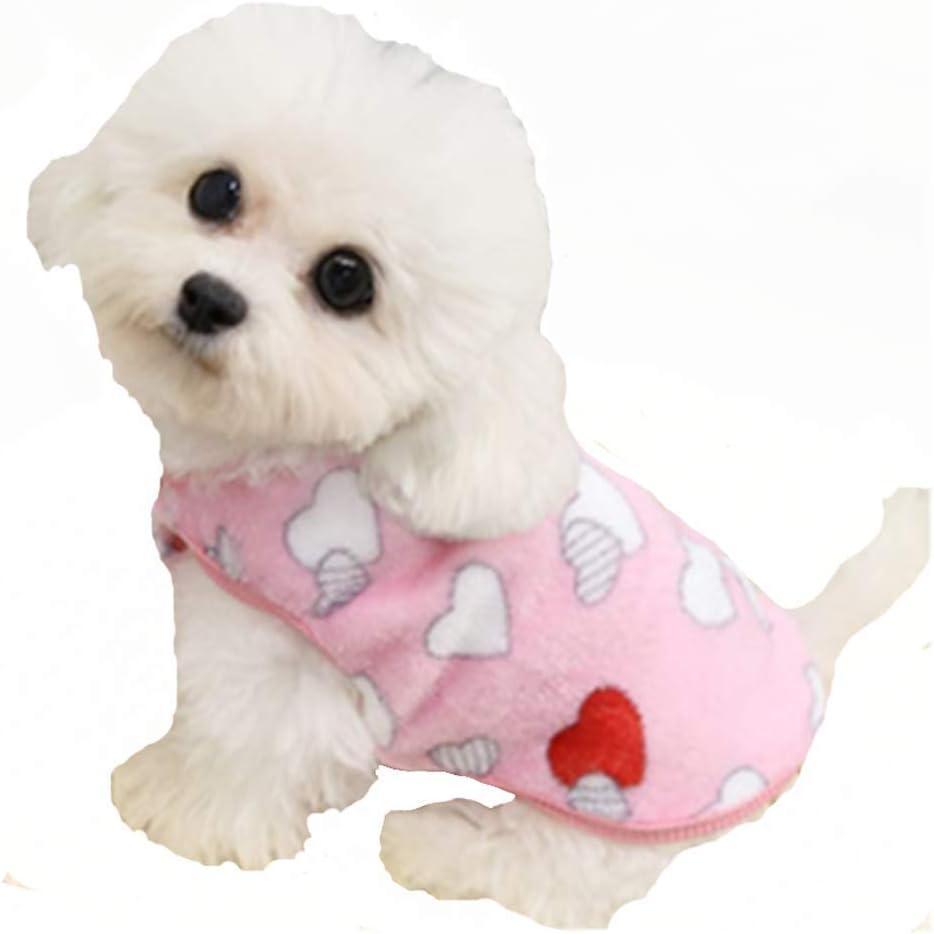 imageANIAC Bunny Clothes for Rabbits Warm Kitten Vest Fleece XXXS Dog Shirt Cozy TShirt for Bunny Guinea Pig Ferret Puppy Mini Dog and Small Animals XS RainbowPink heart