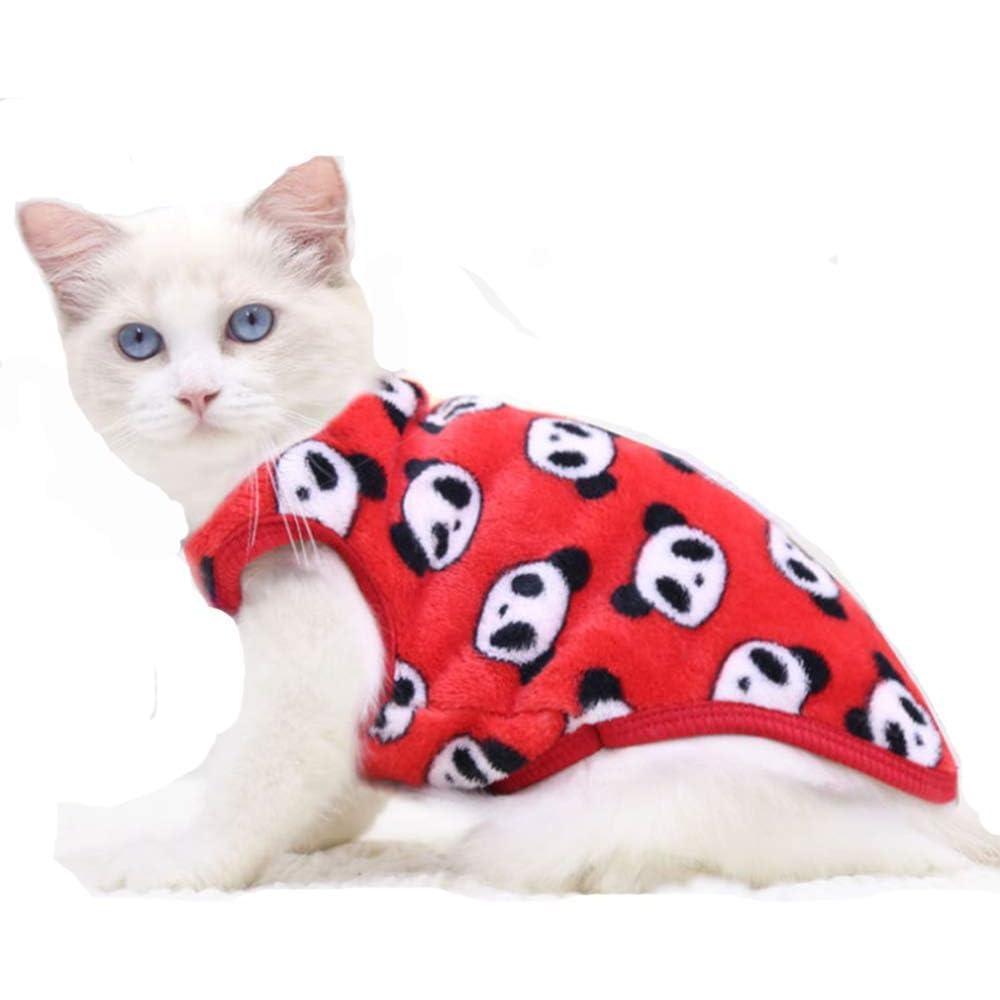 imageANIAC Bunny Clothes for Rabbits Warm Kitten Vest Fleece XXXS Dog Shirt Cozy TShirt for Bunny Guinea Pig Ferret Puppy Mini Dog and Small Animals XS RainbowRed panda