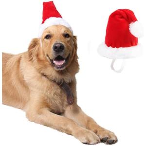 ANIAC Adjustable 3D Christmas Dog Hat for Small Dogs Cat Santa Hat Puppy Santa Costume…(Large ( For Medium Large dog ))