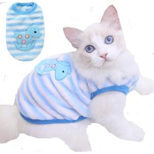 ANIAC Bunny Clothes for Rabbits Warm Kitten Vest Fleece XXXS Dog Shirt Cozy T-Shirt for Bunny Guinea Pig Ferret Puppy Mini Dog and Small Animals (XS, Rainbow)(Blue wooden horse)