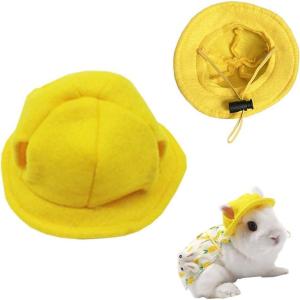 ANIAC Funny Cat Hat for Cat XXS Dog Sun Hat with Ears Hole Rabbit Outfit for Bunny Mini Sombrero Puppy Hat Party Costume Head Accessories for Kitten Kitty Small Breeds (Yellow)(Yellow)