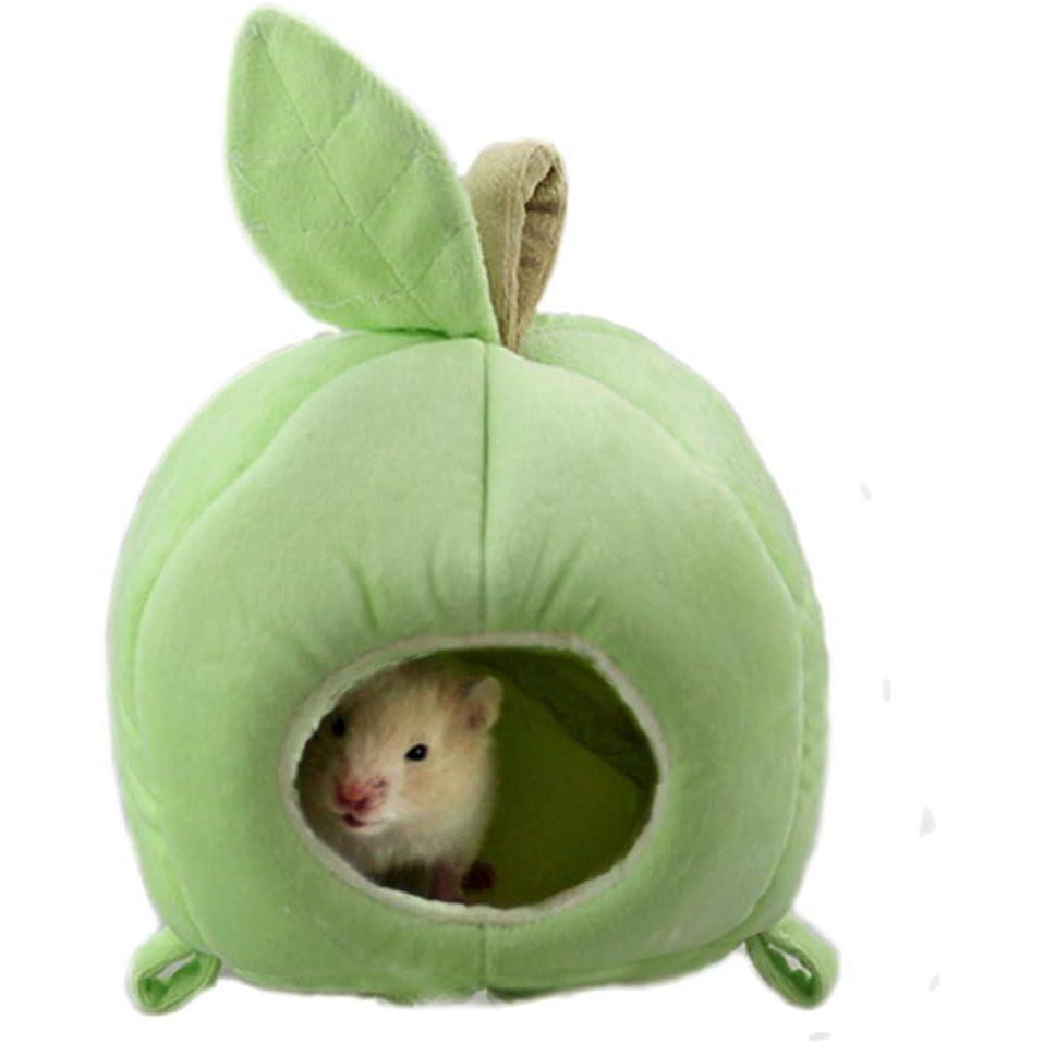 imageANIAC Pet Winter Hanging Fruit House Hammock Warm Bed Nest Accessories for Hamster Guinea Pig Hedgehog Chinchilla Hamster and Small Animals PinkGreen