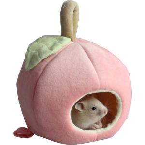 ANIAC Pet Winter Hanging Fruit House Hammock Warm Bed Nest Accessories for Hamster Guinea Pig Hedgehog Chinchilla Hamster and Small Animals (Pink)(Pink)