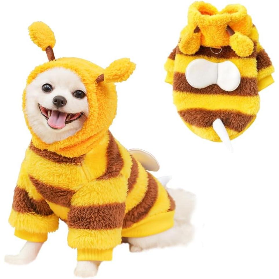 imageANIAC Dog Hoodies Sweatshirt with Bunny Ears Spring Puppy Clothes for Small Dog Girl Boy Soft Doggy Sweater Cat Apparel Pet Clothing for Kitten Pomeranian Chihuahua Small PinkYellow