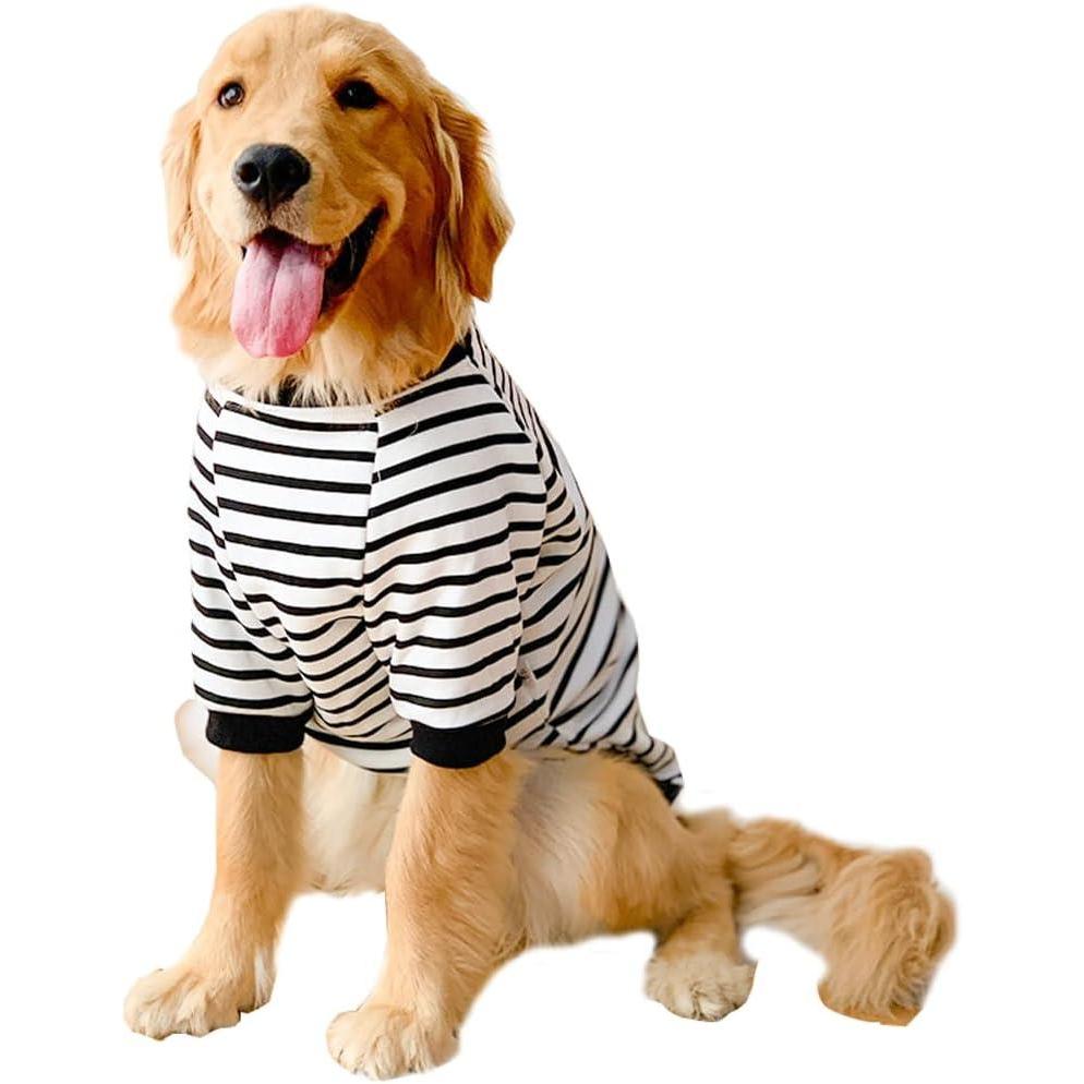 imageANIAC Fall Dog Sweater with Sleeves Basic Dog Hoodie Warm Pet Clothes for Large Breeds 82110 LB 8XL RedWhite