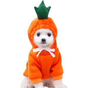 ANIAC Dog Hoodies Sweatshirt with Bunny Ears Spring Puppy Clothes for Small Dog Girl Boy Soft Doggy Sweater Cat Apparel Pet Clothing for Kitten Pomeranian Chihuahua (Small, Pink)(Orange)