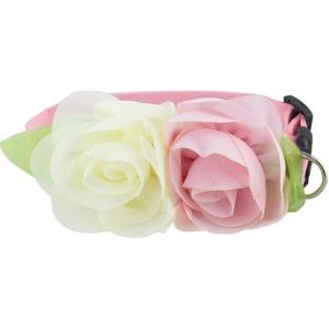 ANIAC Pet Charm Flowers Collar Adjustable Floral Neck Accessories Soft Outfit for Cats Puppy and Small Dogs (Small, Pink)